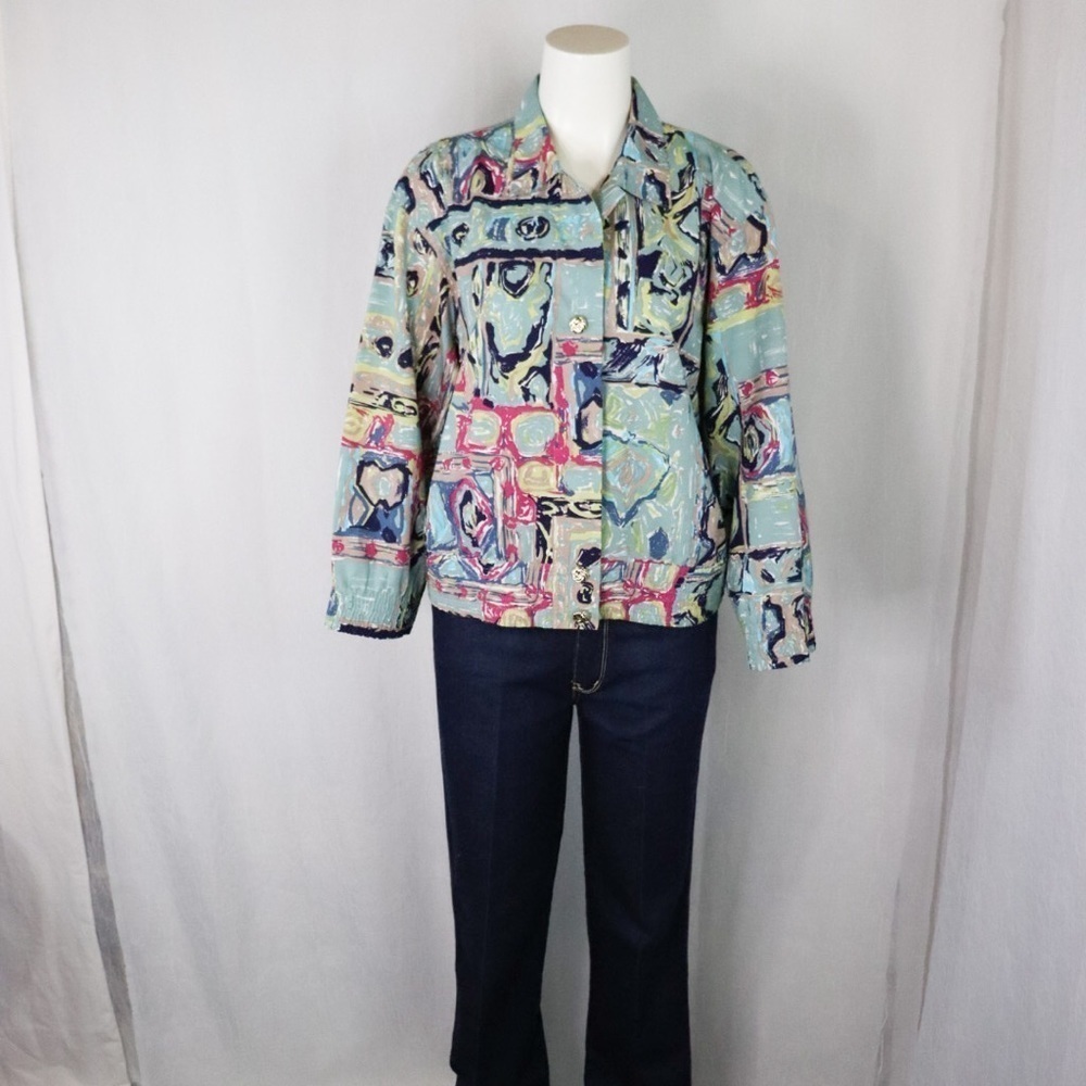 VINTAGE Made in Germany Abstract Jacket Blouse - Picture 2 of 16